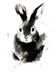 Wall Mural - PNG Rabbit chinese zodiac mammal animal white background.