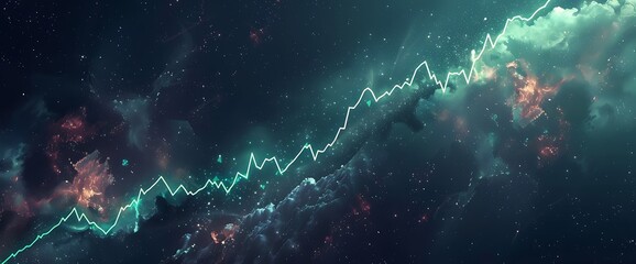 Sticker - A line graph depicting a rapid decrease in stock prices with a green line.