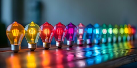 Wall Mural - inspiring young minds colorful light bulbs promote creative thinking and learning. concept education