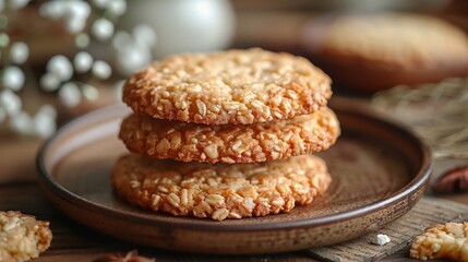 On a brown plate are crispy cottage cheese cookies