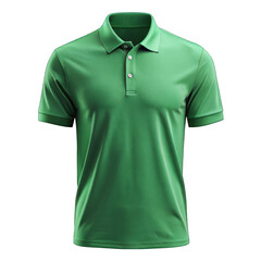 Mockup of green polo t-shirt isolated on transparent background