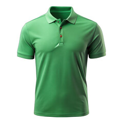 Wall Mural - Mockup of green polo t-shirt isolated on transparent background