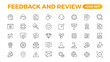 © artnazu - Set of Feedback, Review, and Customer Experience Outline Icon Collection. Rating, Testimonials, Quick Response, experience, Satisfaction, etc. Simple web icon illustration,