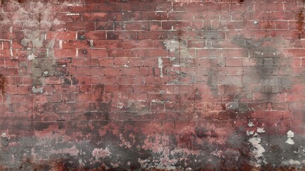 Sticker - Vintage square web banner or wallpaper with copy space featuring an old red brick wall texture