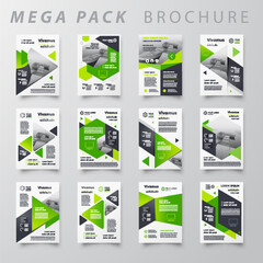 Sticker - Mega pack Brochure design template flyer set, abstract business brochure size A4 template, creative cover, trend brochure set