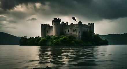 Wall Mural - Castle in the middle of the sea.