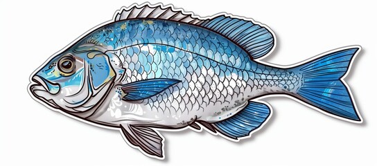 Wall Mural - Sparus aurata, an isolated saltwater fish from the Gilt Head Bream species