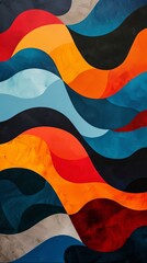 Wall Mural - Modern abstract art creating colorful wavy shapes and lines background