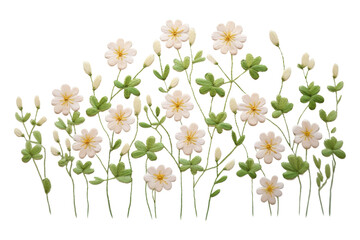 Sticker - PNG Cute little flower embroidery pattern plant.