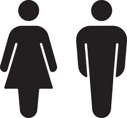 male and female logo silhouette in vector illustration