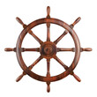 © ItziesDesign - Vintage wooden ship wheel, nautical decoration for maritime themes and coastal decor.