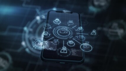 Wall Mural - mobile digital canvas for infographic storytelling about emerging technologies.