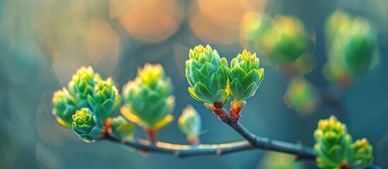 Wall Mural - Spring Budding Branch in Soft Light