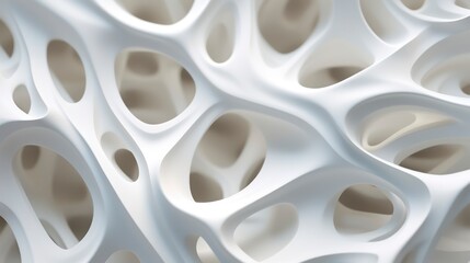 Poster - Abstract 3d rendering of white geometric shapes.