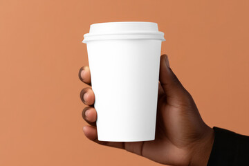 Poster - Paper coffee cup png mockup, transparent product packaging