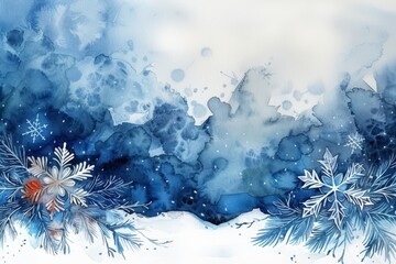 Wall Mural - Snowflakes, copy space