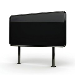 Wall Mural - Dark glass banner isolated on white background Generative Ai 