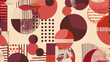 © Swaroop - Maroon and Salmon Bauhaus Seamless Pattern