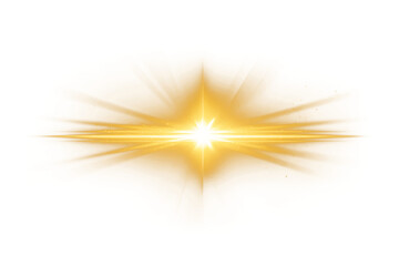 Canvas Print - Sunburst png yellow light effect sticker, transparent background