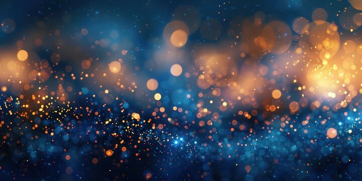 Abstract Blue and Gold Bokeh Background