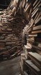 © irissca - Person Navigating a Labyrinth of Stacked Books
