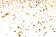© pixeness - Golden confetti transparent background and Falling shiny gold ribbon confetti illustration