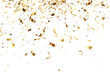 © pixeness - Golden confetti transparent background and Falling shiny gold ribbon confetti illustration