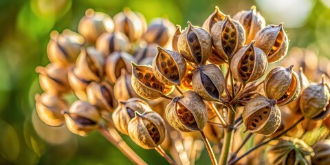 Poster - Close-up view of bursting seed pods in nature , seed pods, burst, close-up, nature, plant, explosion, growth, organic, macro