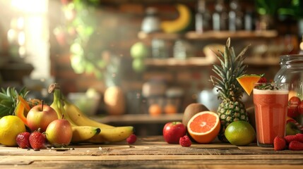 Wall Mural - Fruit Smoothie Ingredients 