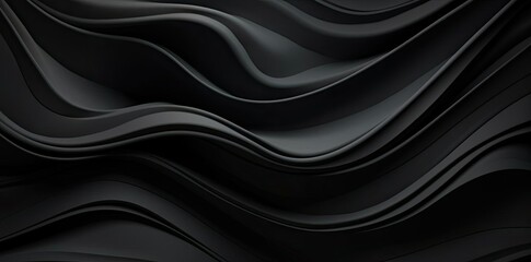 Wall Mural - Abstract 3D Black Wave Background Design