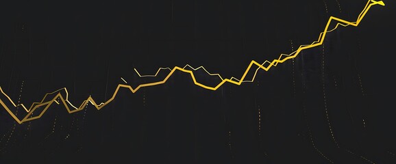 Wall Mural - A line graph showing a sharp downturn in stock values with a yellow line.