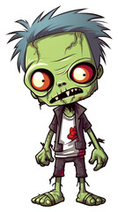 Sticker - PNG Zombie cartoon representation publication.