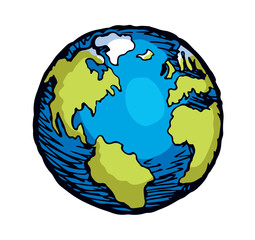 Wall Mural - Vector drawing. Earth planet icon