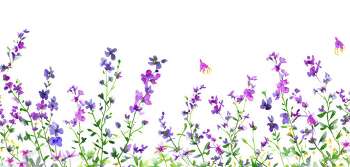 Canvas Print - PNG Purple tiny flowers backgrounds lavender outdoors.