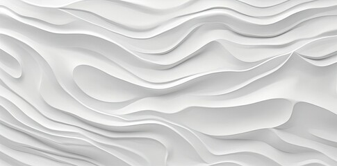 Sticker - Abstract 3D White Wave Background