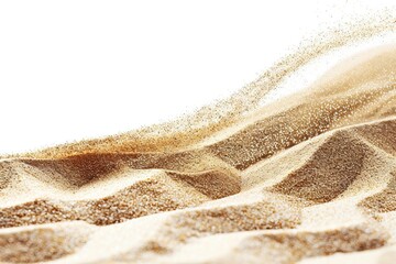 Wall Mural - The sand scattering isolated on white background. HD, realistic, copy space, Generative ai