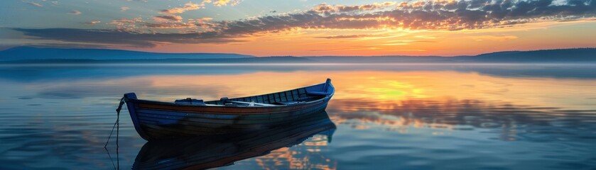 Wall Mural - Solitude on the Lake at Sunrise