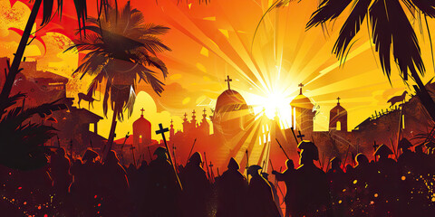 Wall Mural - Semana Santa Vector: A Vector Graphic of Semana Santa, Celebrating Holy Week Traditions