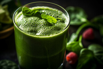 AI generated picture of green smoothie healthy nutrition food detox rich in vitamins