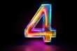 © STF Design  - Abstract sports Light out technology and with number 4 glowing in the dark, pink blue neon light Hitech communication concept innovation background