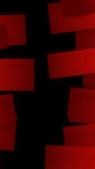 Wall Mural - red stripes on a black background. motion. horizontal abstract planks lying one on another.