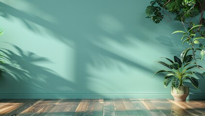 Wall Mural - Sunlit Plant-Filled Room With Wooden Floor