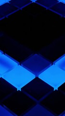 Wall Mural - black and blue background with changing patterns. design. cartoon animation with geometric shapes ch
