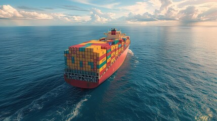 Canvas Print - cargo container ship  