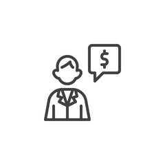 Canvas Print - Financial Advisor line icon