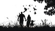 © Daniel - Silhouette for celebrating parents day moment black color only