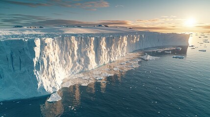 Canvas Print - Climate Change. Iceberg and ice from glacier in arctic nature landscape on Greenland.  