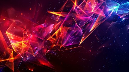 Wall Mural - Geometric flame patterns with gradient transitions in a dark backdrop
