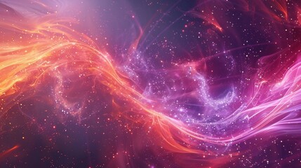 Wall Mural - Galaxy-like fire patterns with dynamic effects in a dark background