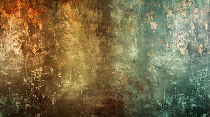 Wall Mural - Textured metal effects with green highlights on an organic background